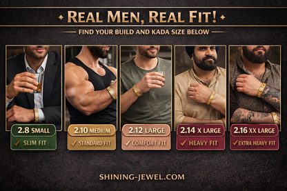 Shining Jewel Designer Stylish Self Design Amritsari Two Tone Gold Plated Sikh Kada for Men (SJ_3477)