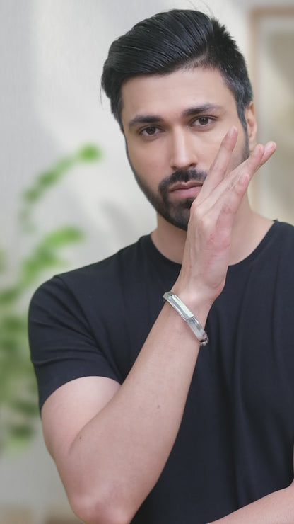 Shining Jewel Designer Stylish Self Design Amritsari Silver Plated Colour Kada for Men (SJ_3401_S)