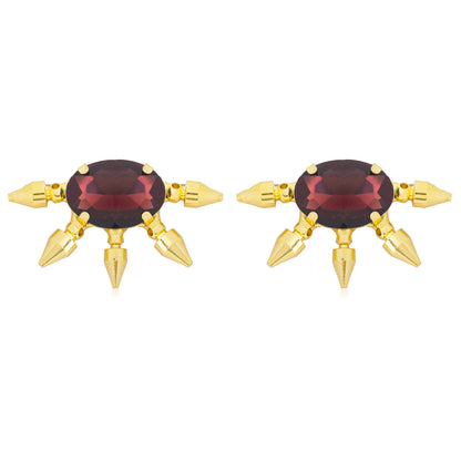 Gold Plated Fashionable Statement Stud Earrings (MD_03)