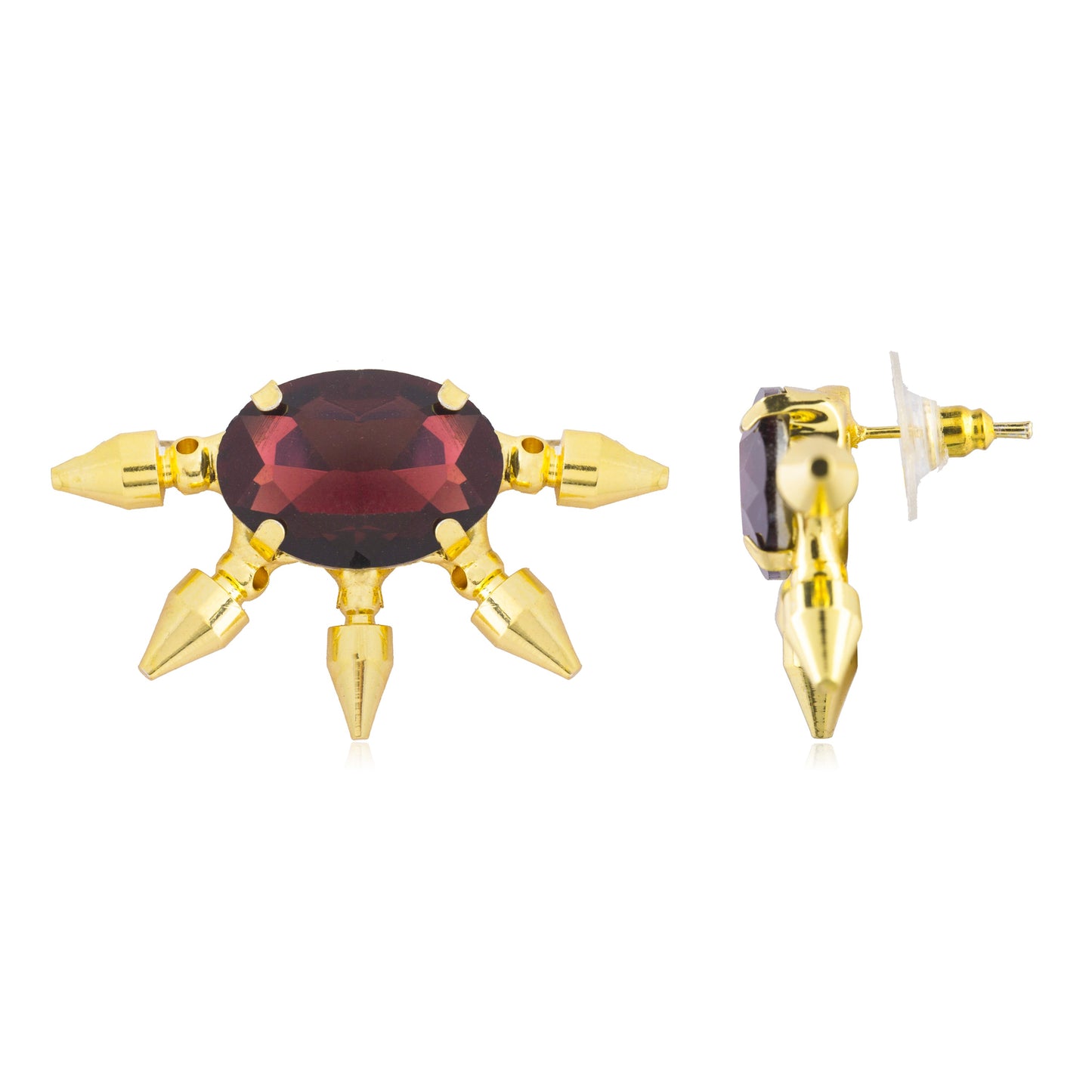 Gold Plated Fashionable Statement Stud Earrings (MD_03)