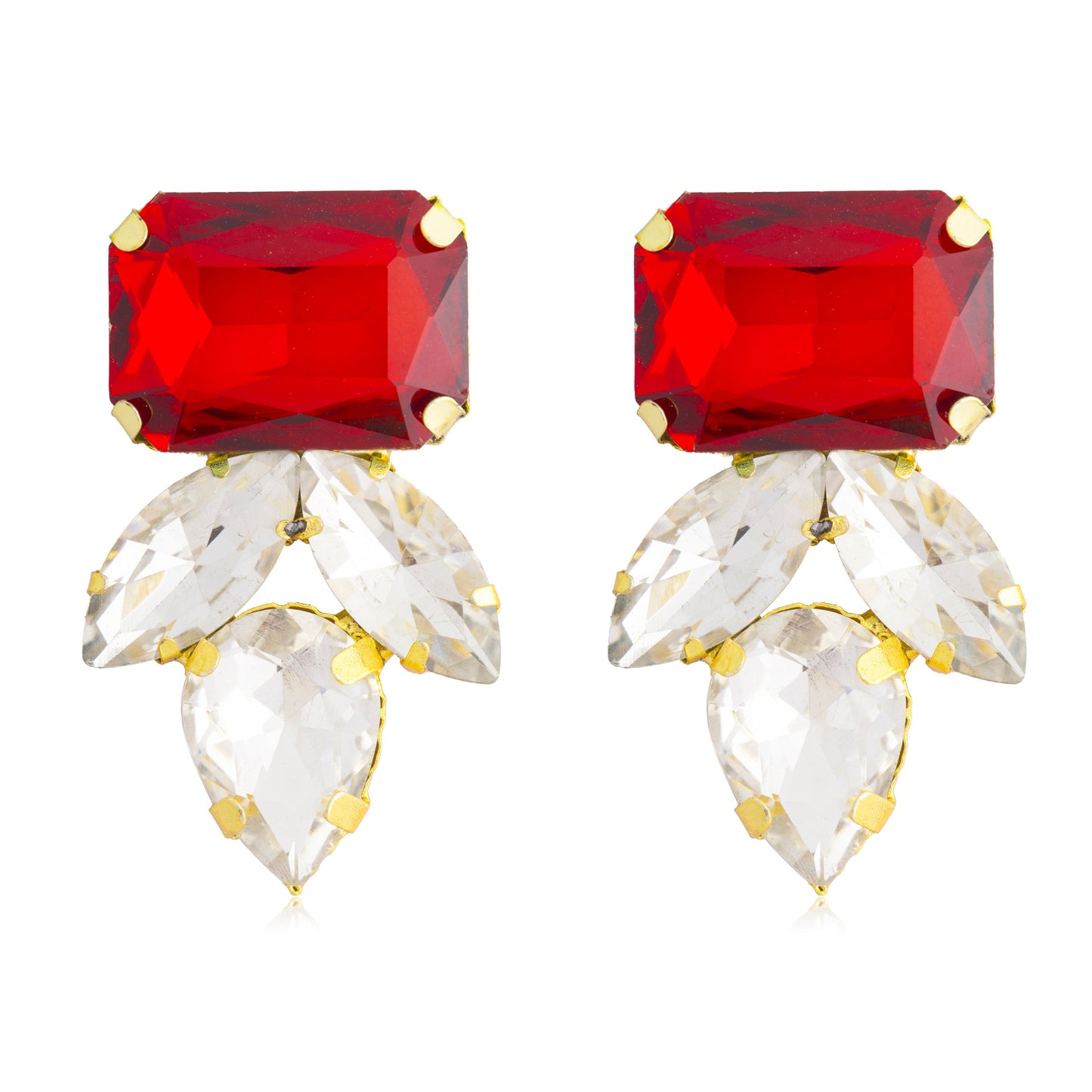 Gold Plated Fashionable Statement Stud Earrings (MD_10)