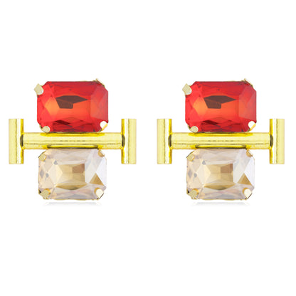 Gold Plated Fashionable Statement Stud Earrings (MD_13)