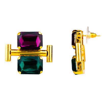 Gold Plated Fashionable Statement Stud Earrings (MD_16)