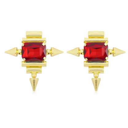 Gold Plated Fashionable Statement Stud Earrings (MD_17)