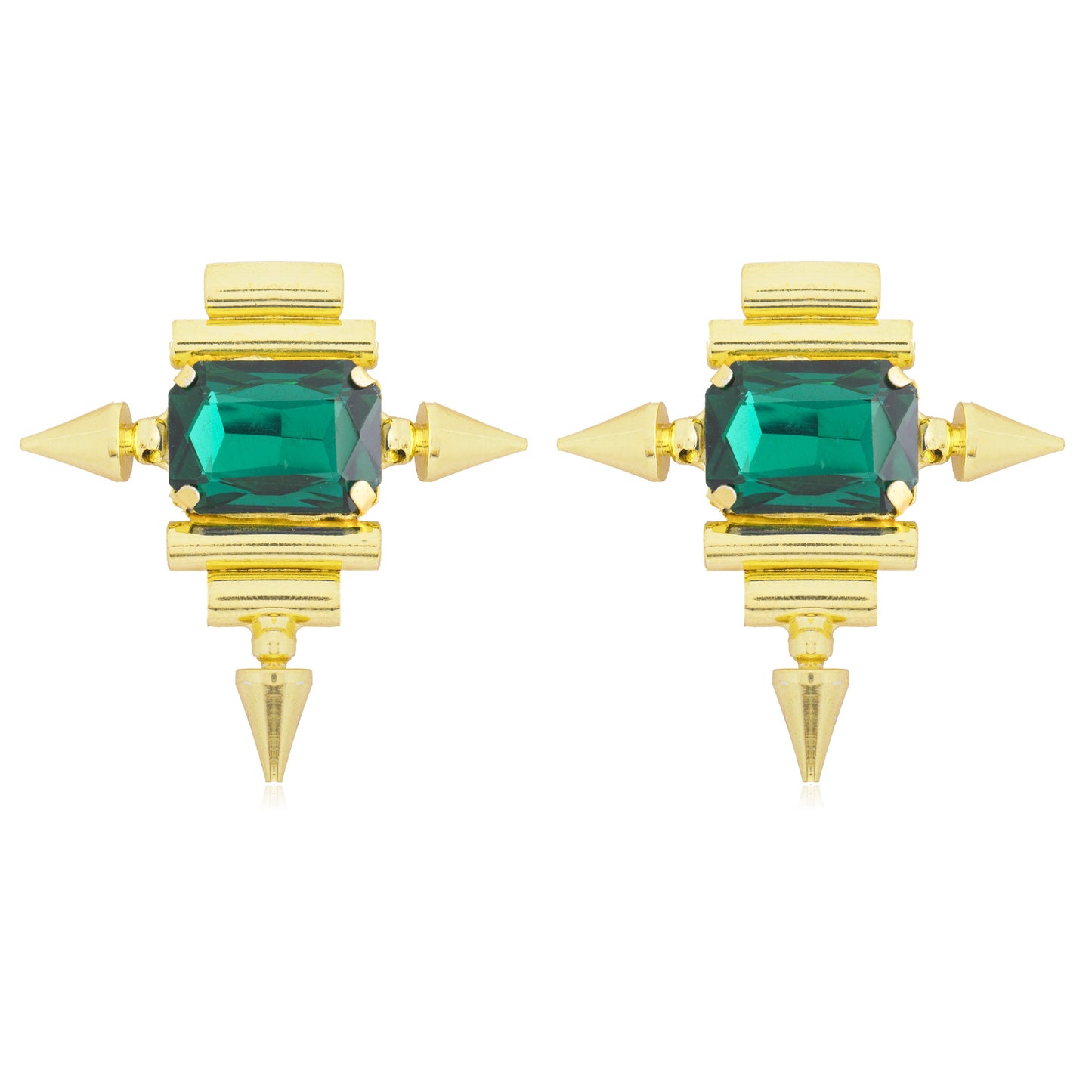 Gold Plated Fashionable Statement Stud Earrings (MD_19)