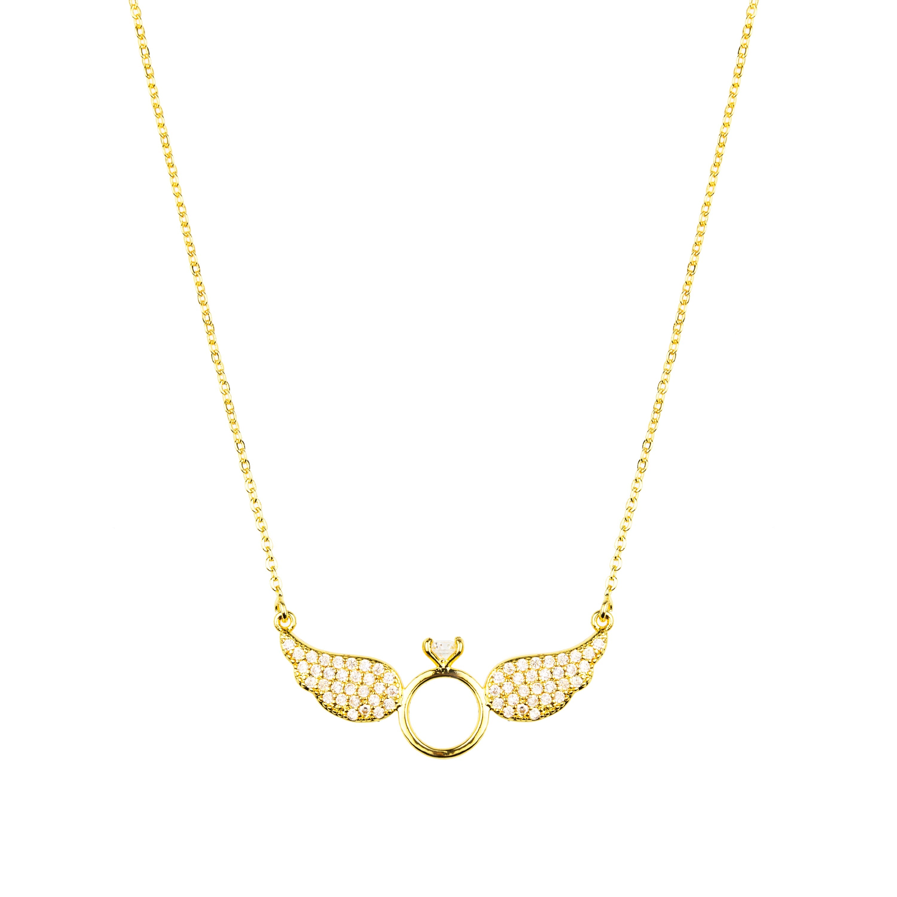 Angel Whisperer ERN-WINGDUO-BIR Angel Wing Necklace - thbaker.co.uk