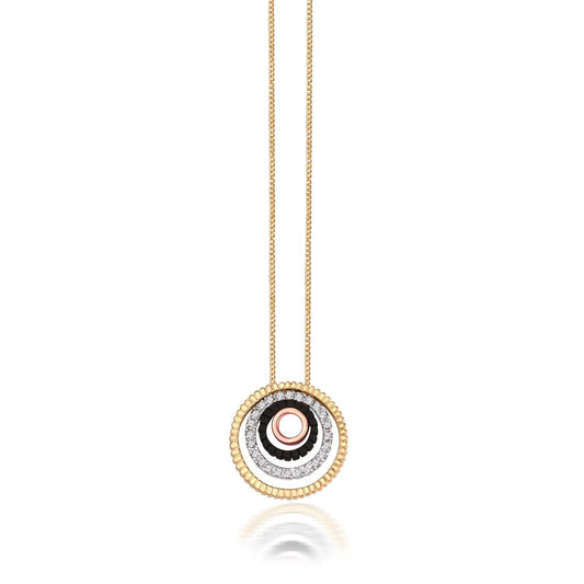 22K Gold Plated American Diamond Bvlgari Ring Pendant For Girls, Teens & Women (MD_2013)