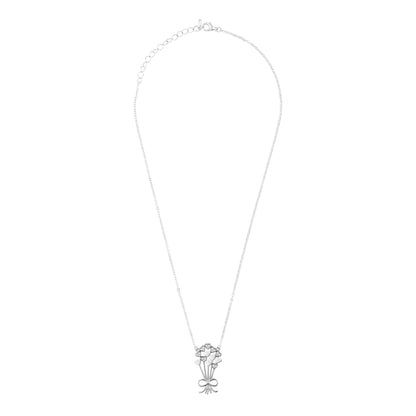 22K Sterling Silver Plated Valentine Romantic Love Heart and Parachute Pendant Necklace for Girls, Teens & Women (MD_2018)