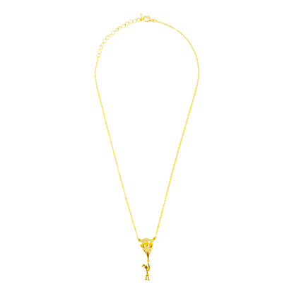 22K Gold Plated Valentine Romantic Love Heart and Parachute Pendant Necklace for Girls, Teens & Women (MD_2019)