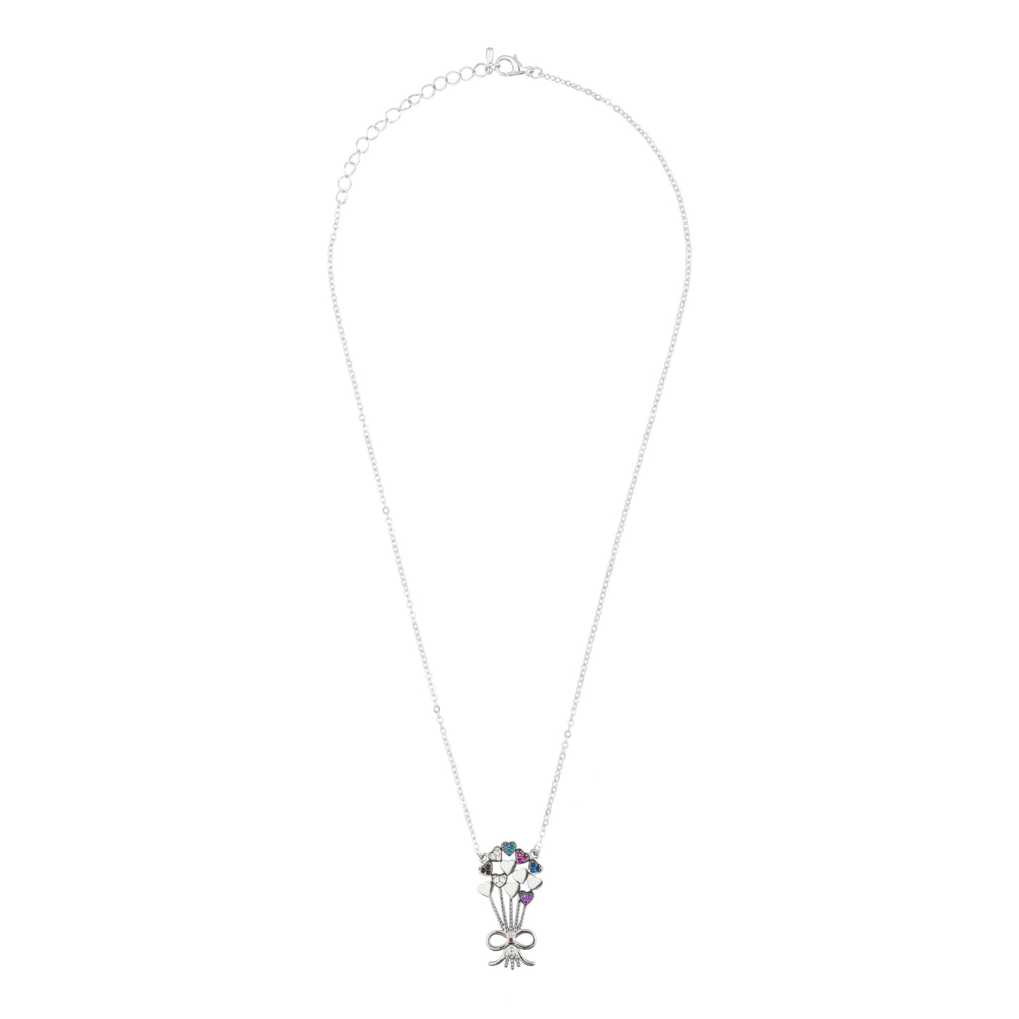 Sterling Silver Plated Valentine Romantic Love Heart and Parachute Pendant Necklace for Girls, Teens & Women (MD_2020)