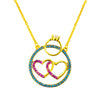 22K Gold Plated Valentine Romantic Double Heart Pendant Necklace for Girls, Teens & Women (MD_2023)