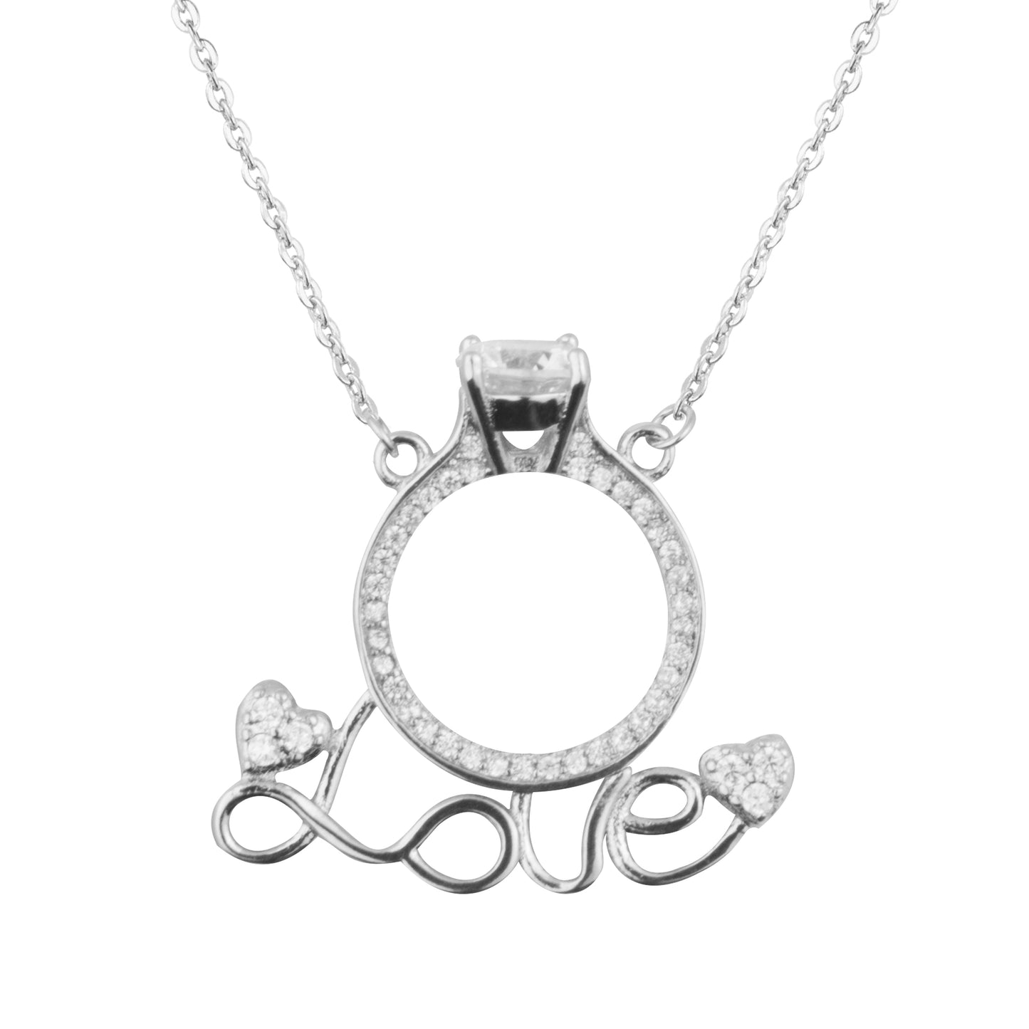 Sterling Silver Plated Valentine Love Heart Pendant Necklace for Girls, Teens & Women (MD_2024)