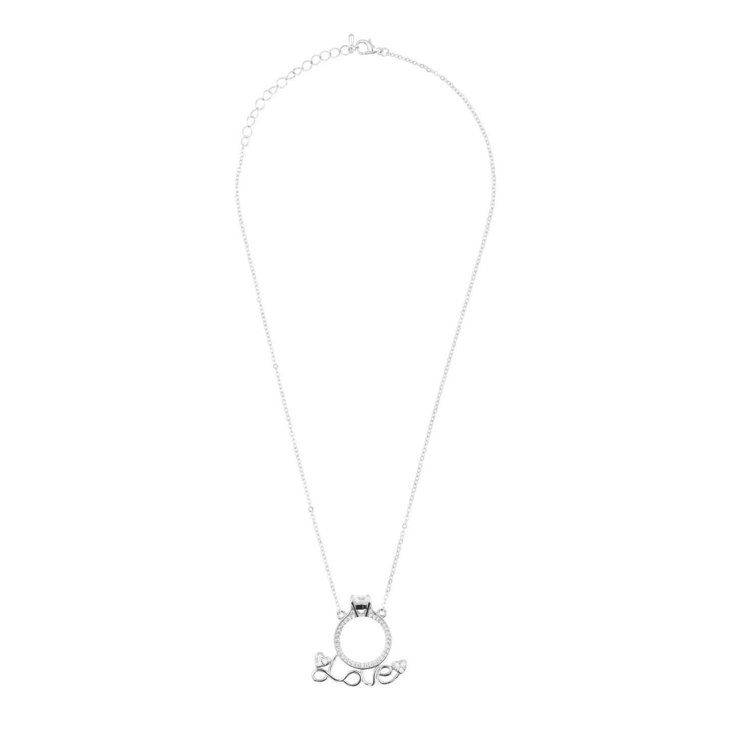 Sterling Silver Plated Valentine Love Heart Pendant Necklace for Girls, Teens & Women (MD_2024)