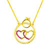 22K Gold Plated Valentine Romantic Double Heart Pendant Necklace for Girls, Teens & Women (MD_2026)