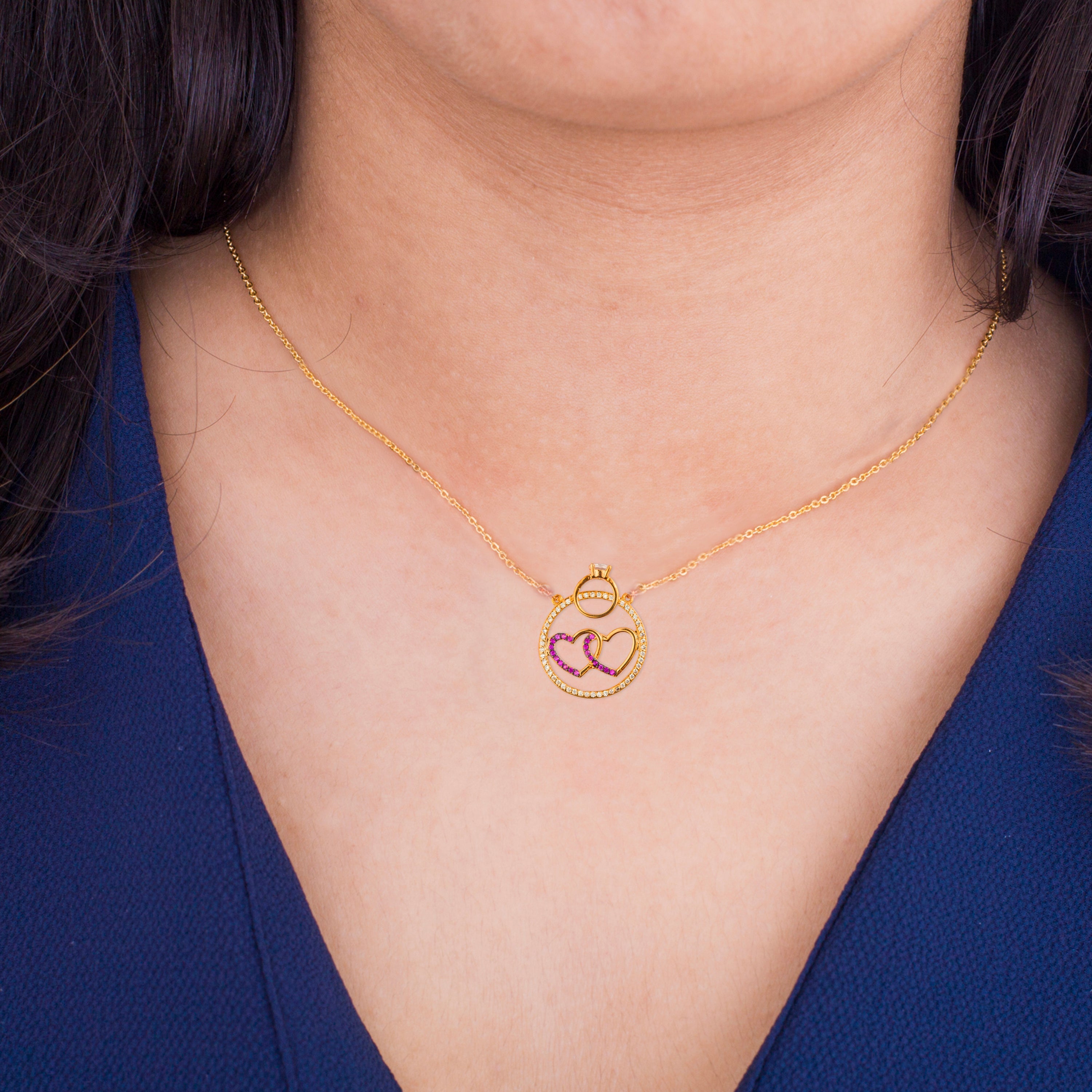 Heart Envelope Necklace | 14k Gold