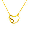 22K Gold Plated Valentine Romantic Heart and Infinity Pendant Necklace fir Girls, Teens & Women (MD_2028)
