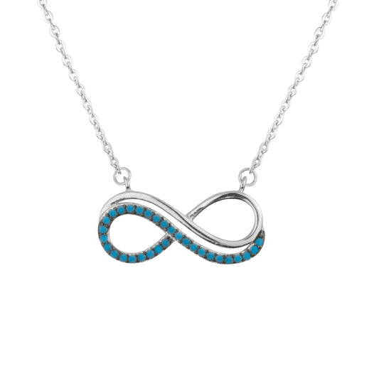 Sterling Silver Plated Valentine Romantic Heart and Infinity Pendant Necklace fir Girls, Teens & Women (MD_2038)