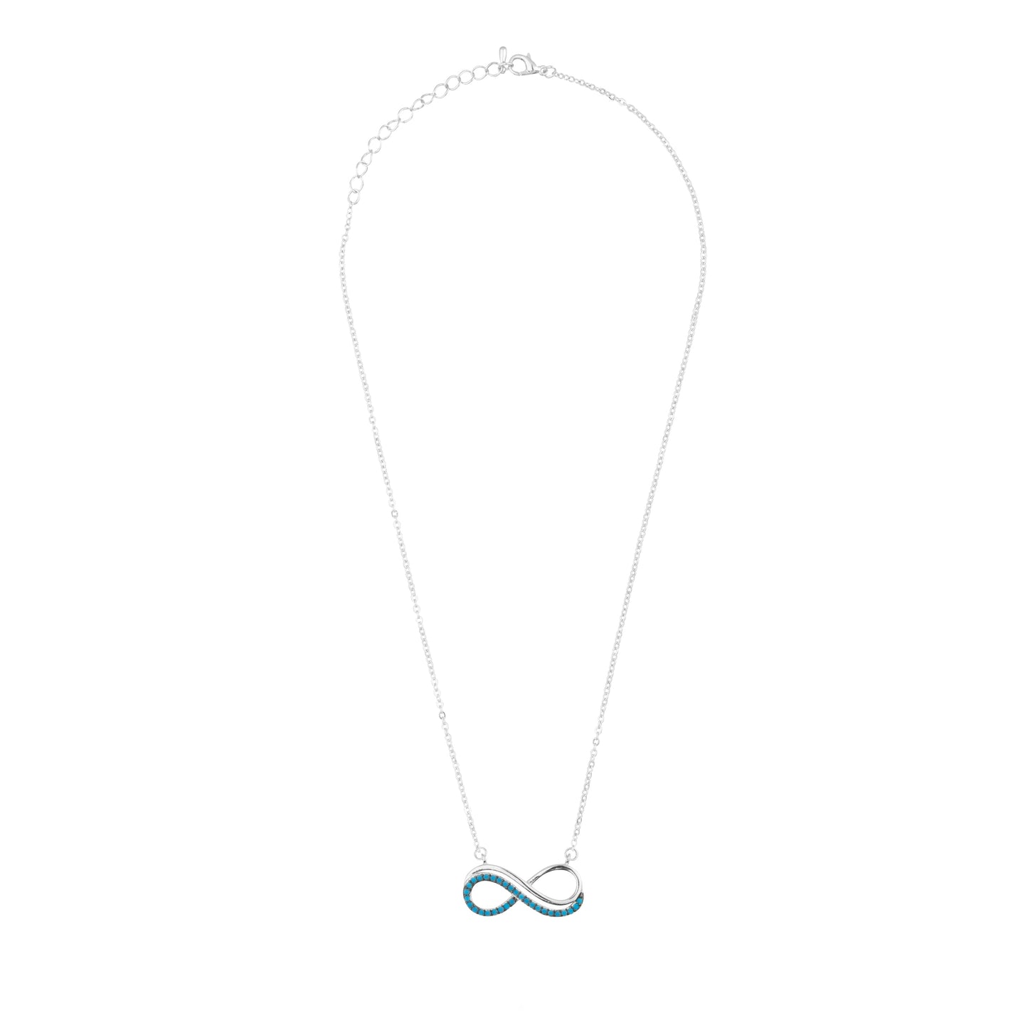 Sterling Silver Plated Valentine Romantic Heart and Infinity Pendant Necklace fir Girls, Teens & Women (MD_2038)