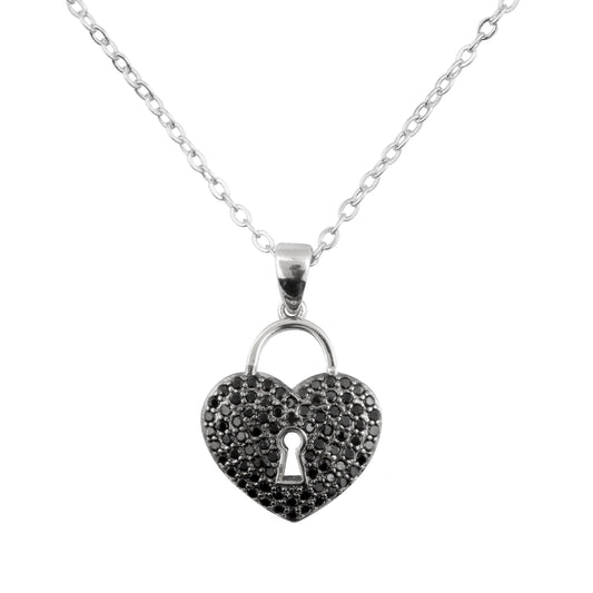 Sterling Silver Plated Valentine Romantic Heart Pendant Necklace for Girls, Teens & Women (MD_2044)