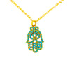 22K Gold Plated Hand of Hamsa, Hamza Pendant Necklace for Girls, Teens & Women (MD_2047)