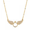 22K Gold Plated CZ Studded Valentine Romantic Angel Wings Pendant for Girls, Teens & Women (MD_2059)