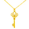 22K Gold Plated CZ Studded Valentine Heart and Key Pendant For Girls, Teens & Women (MD_2060)