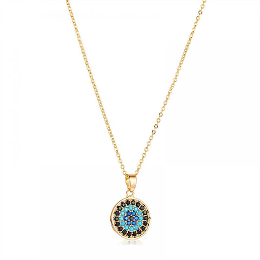 22K Gold Plated Evil Eye Pendant Necklace fir Girls, Teens & Women (MD_2062)