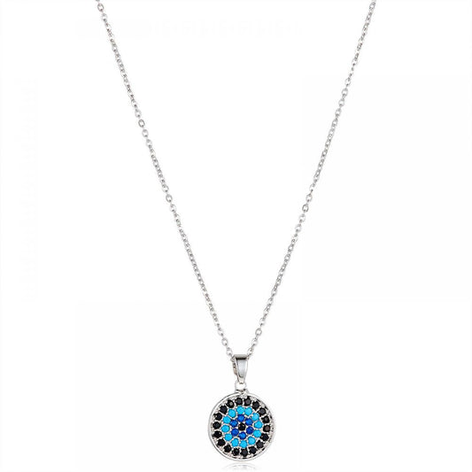 Sterling Silver Plated Evil Eye Pendant Necklace fir Girls, Teens & Women (MD_2063)