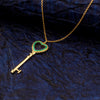22K Gold Plated CZ Studded Valentine Heart and Key Pendant For Girls, Teens & Women (MD_2066)