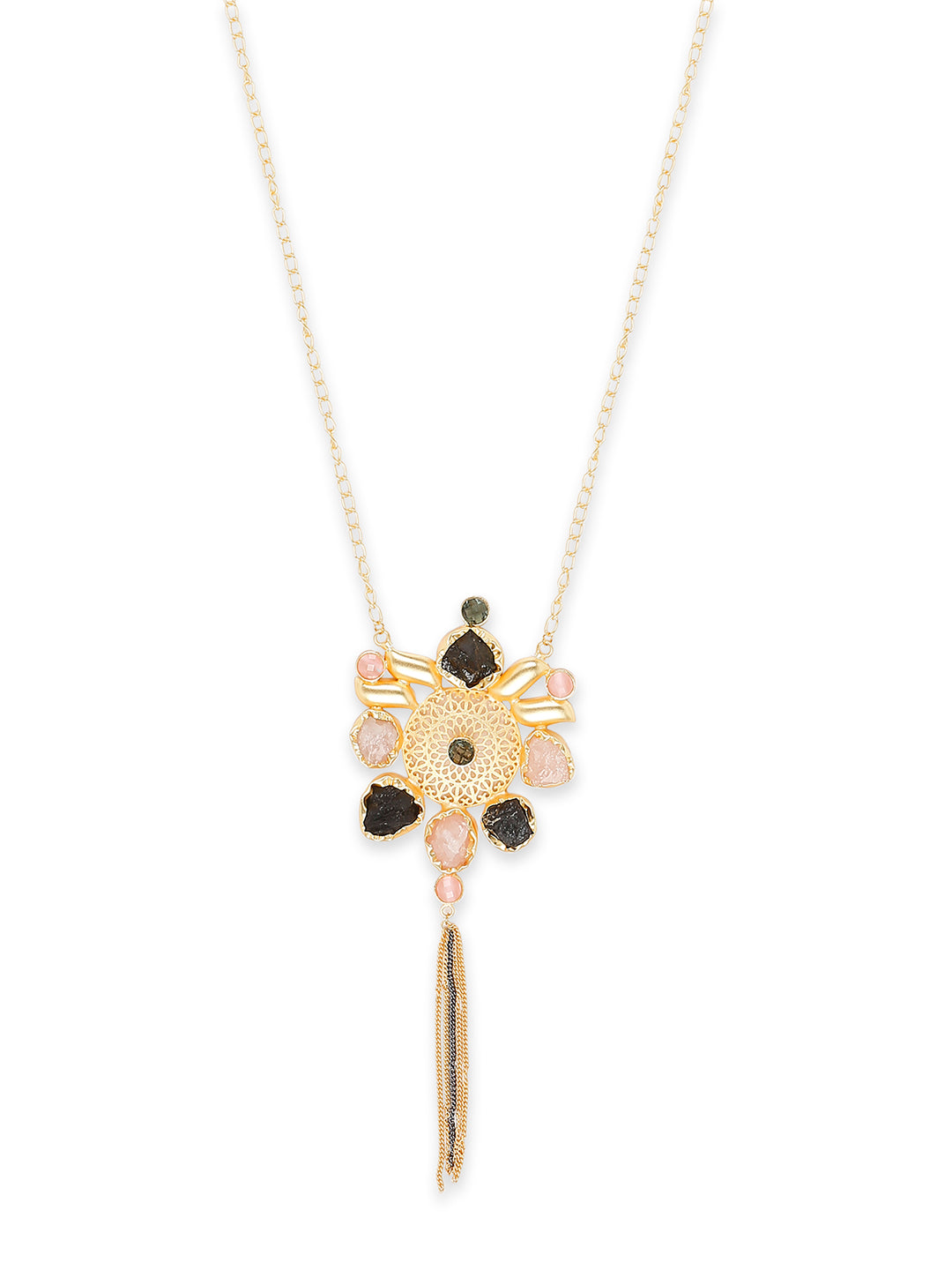Semi Precious Gemstone Fancy Latest & Designer Pendant Tassel Necklace Chain for Women MD_2078