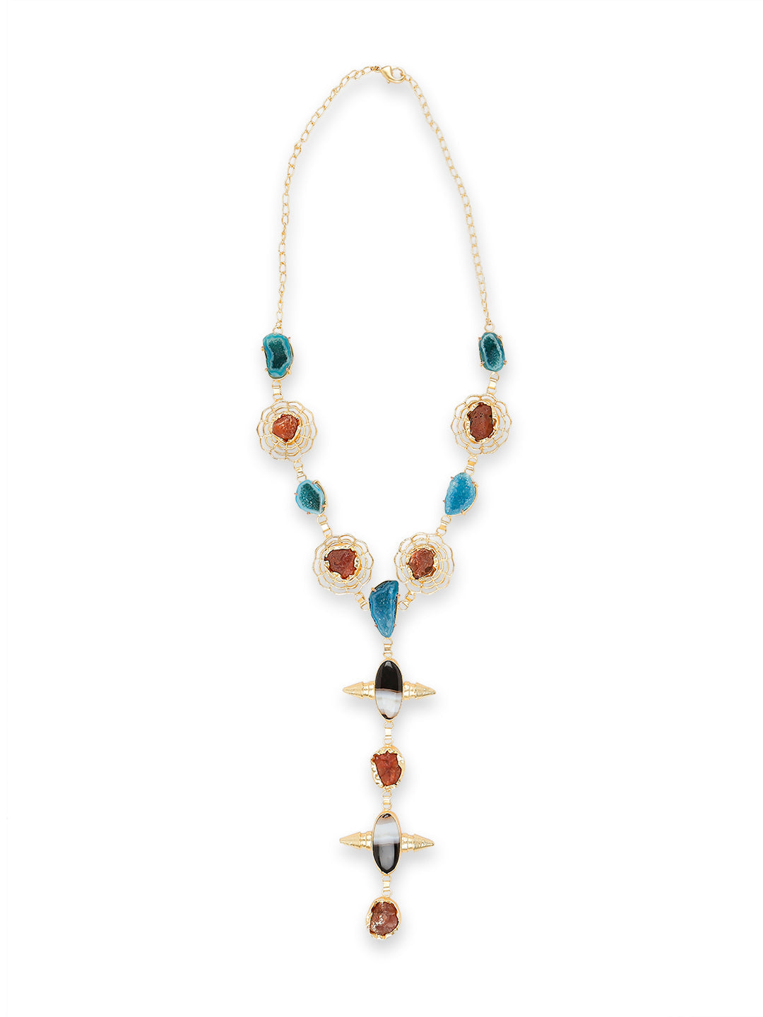 Semi Precious Gemstone Fancy Latest & Designer Pendant Tassel Necklace Chain for Women MD_2080