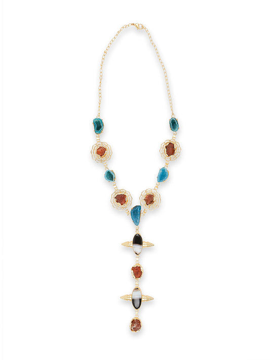 Semi Precious Gemstone Fancy Latest & Designer Pendant Tassel Necklace Chain for Women MD_2080