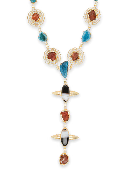 Semi Precious Gemstone Fancy Latest & Designer Pendant Tassel Necklace Chain for Women MD_2080