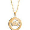 Gold Plated Delicate Stylish and Latest Zodiac Sun Sign Rashi Pendants Necklace for Women & Girls - CANCER