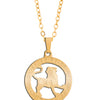 Gold Plated Delicate Stylish and Latest Zodiac Sun Sign Rashi Pendants Necklace for Women & Girls - LEO