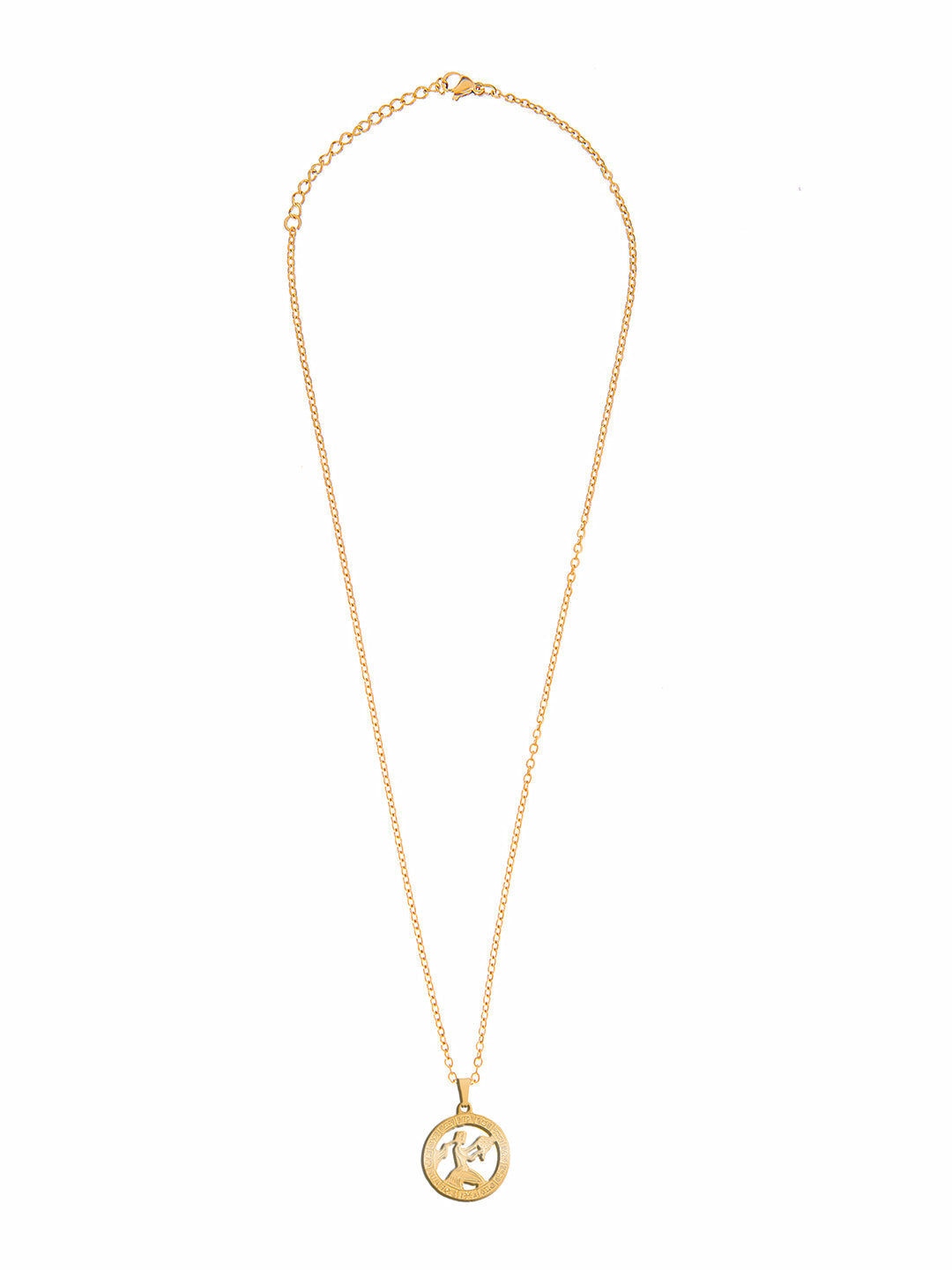 Gold Plated Delicate Stylish and Latest Zodiac Sun Sign Rashi Pendants Necklace for Women & Girls - VIRGO