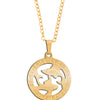 Gold Plated Delicate Stylish and Latest Zodiac Sun Sign Rashi Pendants Necklace for Women & Girls - PISCES