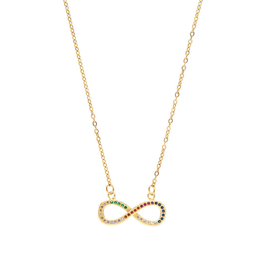 Gold Plated Stylish Designer and Delicate Infinity Necklace Pendant For Girls, Teens & Women (MD_2098)