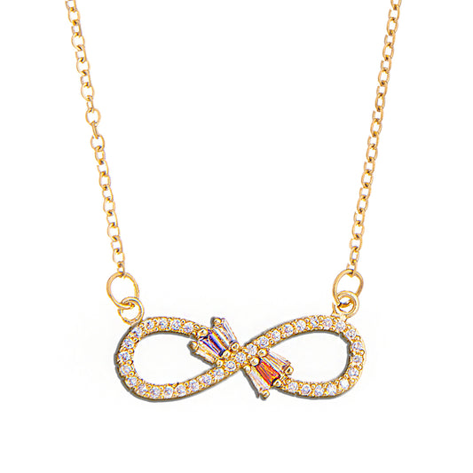 Gold Plated Stylish Designer and Delicate Infinity Necklace Pendant For Girls, Teens & Women (MD_2099) - Shining Jewel