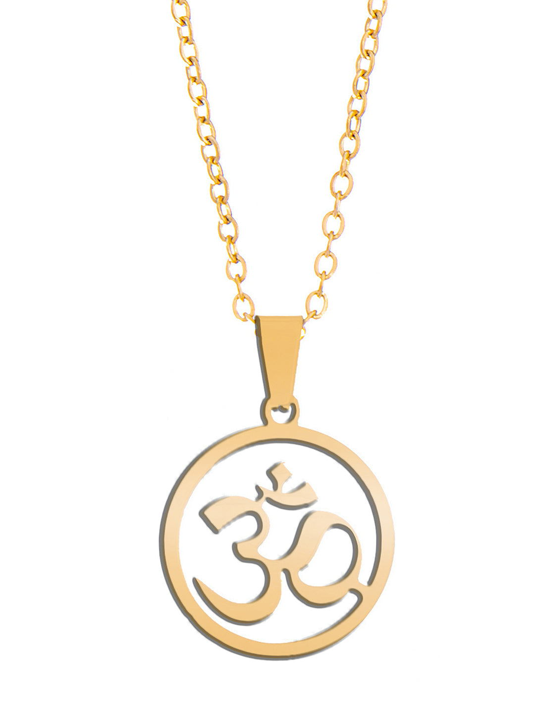 Gold Plated Om Charm Necklace For Girls, Teens & Women (MD_2105) - Shining Jewel