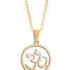 Gold Plated Om Charm Necklace For Girls, Teens & Women (MD_2105) - Shining Jewel