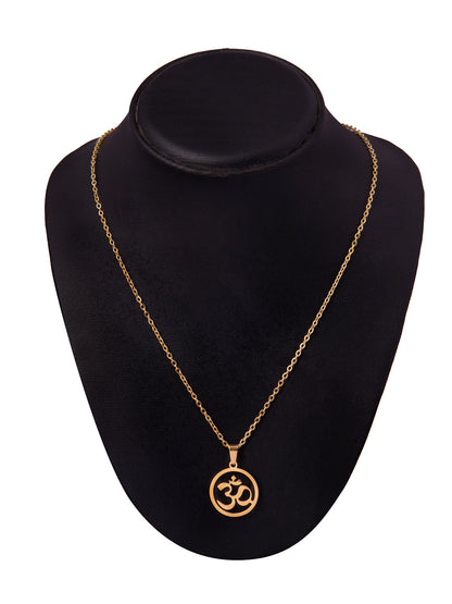 Gold Plated Om Charm Necklace For Girls, Teens & Women (MD_2105)