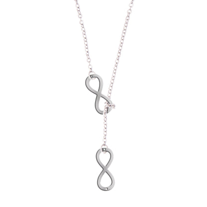 Silver Plated Stylish Designer Adjustable and Delicate Infinity Necklace Pendant For Girls, Teens & Women (MD_2110)