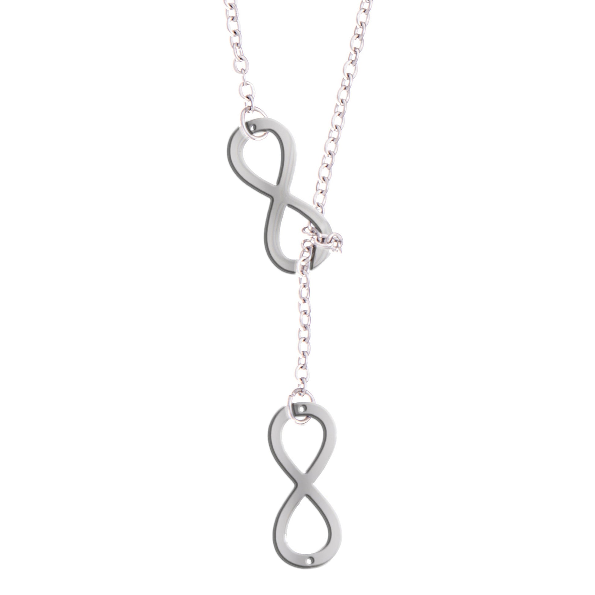 Silver Plated Stylish Designer Adjustable and Delicate Infinity Necklace Pendant For Girls, Teens & Women (MD_2110) - Shining Jewel