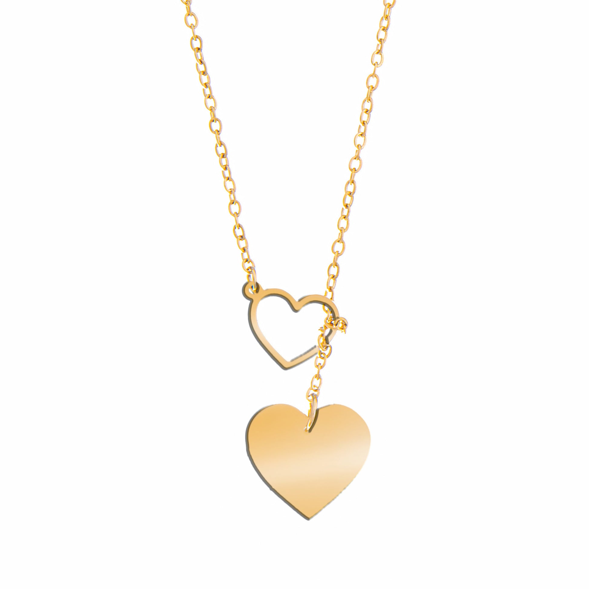 Gold Plated Stylish Designer Adjustable and Delicate Heart Necklace Pendant For Girls, Teens & Women (MD_2113) - Shining Jewel