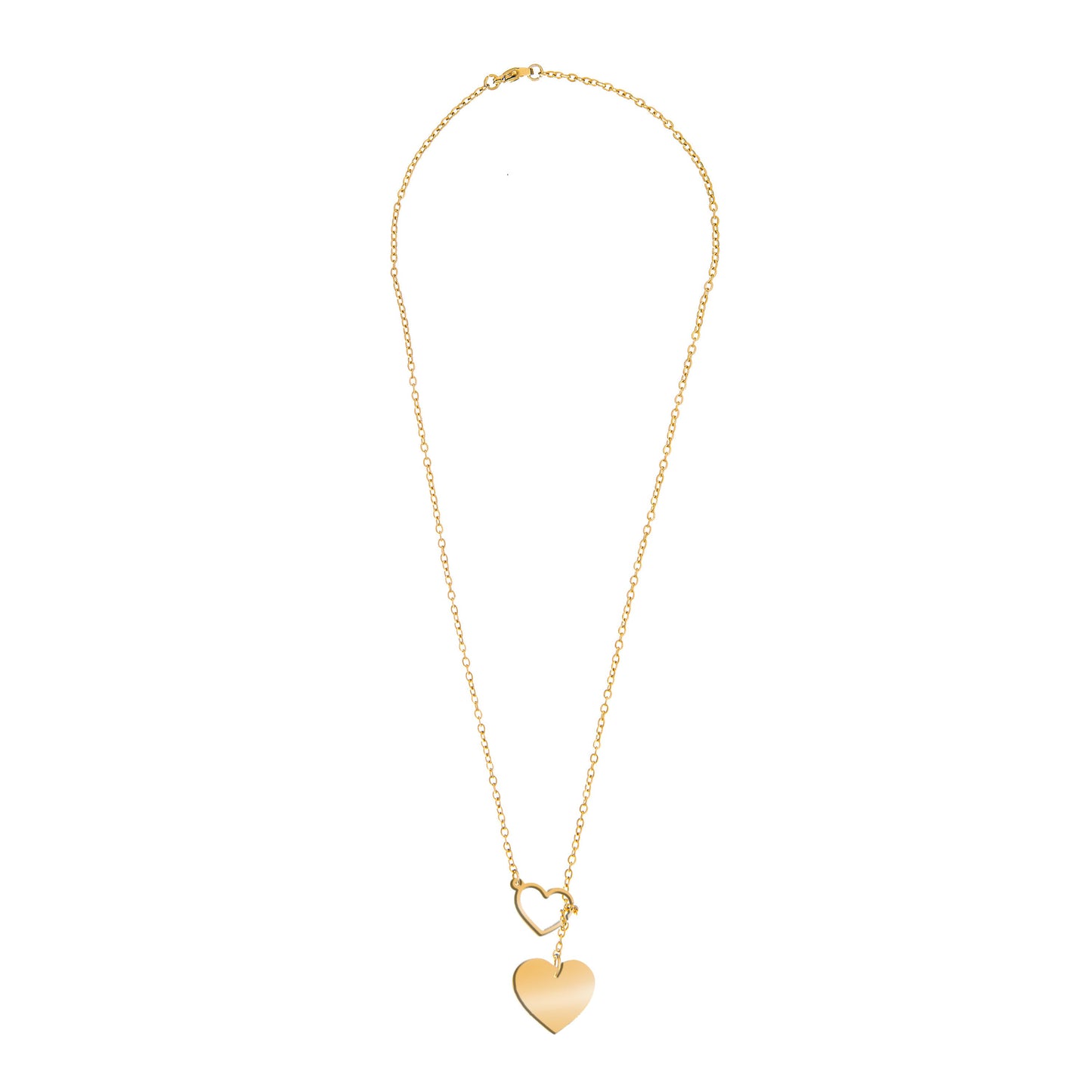 Gold Plated Stylish Designer Adjustable and Delicate Heart Necklace Pendant For Girls, Teens & Women (MD_2113)