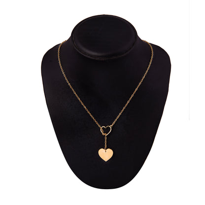 Gold Plated Stylish Designer Adjustable and Delicate Heart Necklace Pendant For Girls, Teens & Women (MD_2113)