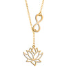 Gold Plated Stylish Designer Adjustable and Delicate Lotus & Infinity Necklace Pendant For Girls, Teens & Women (MD_2115) - Shining Jewel