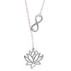 Silver Plated Stylish Designer Adjustable and Delicate Lotus & Infinity Necklace Pendant For Girls, Teens & Women (MD_2116) - Shining Jewel