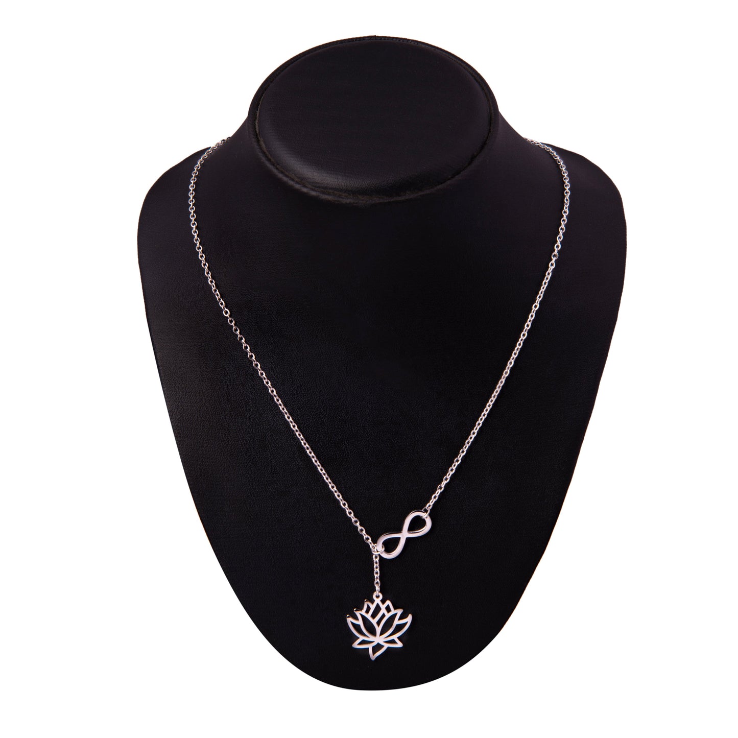 Silver Plated Stylish Designer Adjustable and Delicate Lotus & Infinity Necklace Pendant For Girls, Teens & Women (MD_2116)